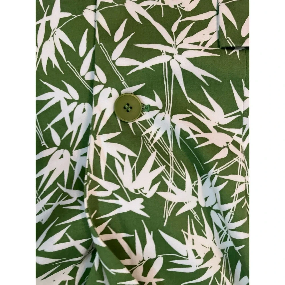 Jones & Co Petite  Jacket‎ Sz 12P Green bamboo COTTON Pockets STRETCH
